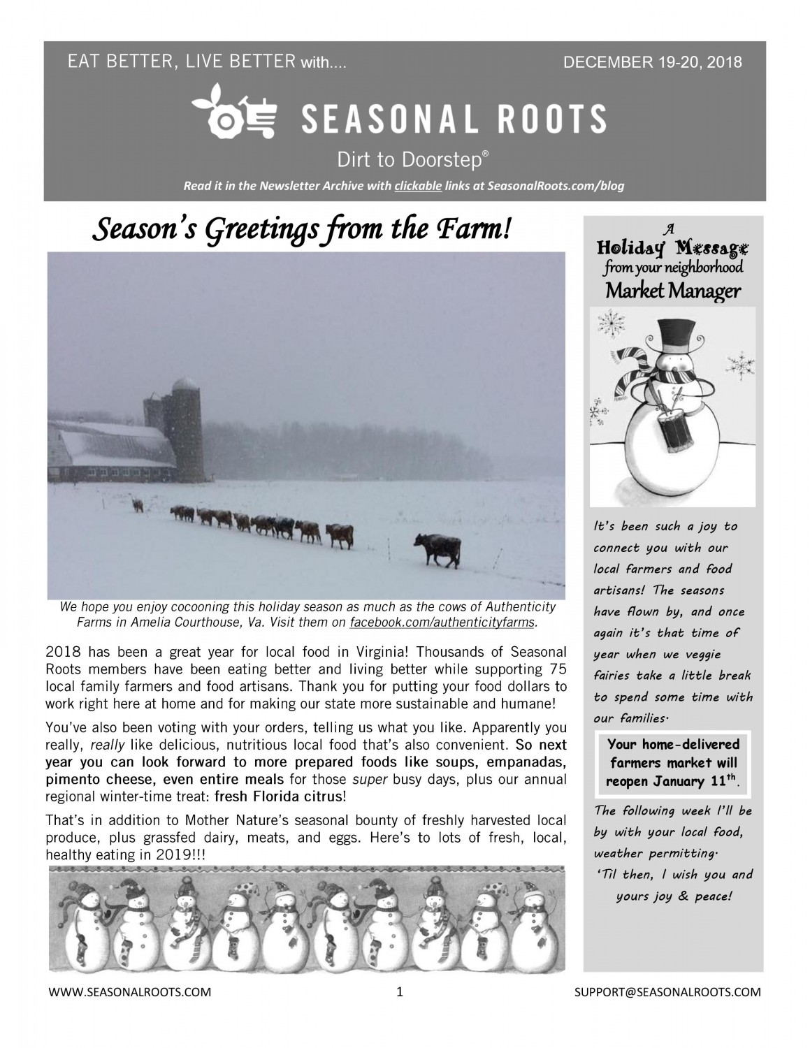 Seasons Greetings from Seasonal Roots The Veggie Fairy Team