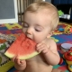 baby eats perfect watermelon